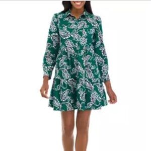Crown and ivy green paisley dress